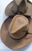 2 hats with brims and decorative band decoration
