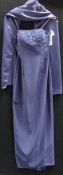 A purple beaded long evening gown by Wonderland with matching shrug,