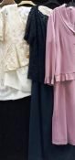 A cream jacket and skirt (size 18), a soft pink dress and jacket (size 18,