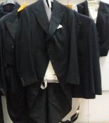 An interesting collection of suits including morning suit, braces,
