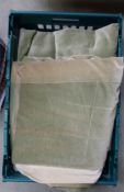 4 pairs of matching green velvet curtains (2 pairs approx. 9'6" wide by 11' drop and 2 pairs approx.