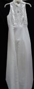 An Alfred Angelo slim fit white beaded gown,