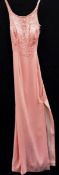 A 'Forever Yours' long peach evening gown, slim fit,