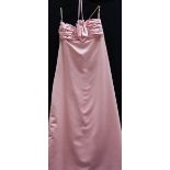 A pink full length 'Forever Yours' evening gown, empire style with ruched bodice and slim fit skirt,