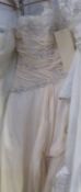 A Christina Rossi gold/ivory wedding gown with beaded and embroidered bodice,