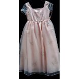 A 'Forever Young' pink bridesmaid/party dress with bead and embroidery detailing,