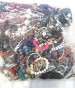 A large bag of costume jewellery