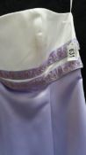 A strapless 'Crystal Breeze' lilac and white evening / bridesmaid gown,