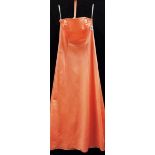 A 'Forever Yours' peach slim fit evening gown,