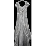 A Shelagh M wedding gown with beaded bodice,