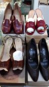 10 pairs of women's shoes in various designs and sizes