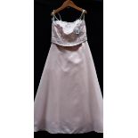 A long pink 'Forever Yours' flower girl / party dress with beaded and embroidered bodice,