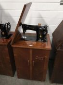 A treadle sewing machine