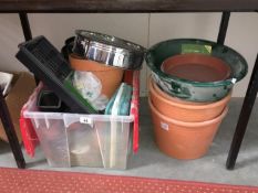 A mixed lot of plant pots etc