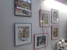 6 framed and glazed prints