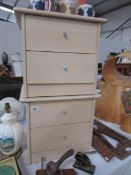 A pair of small 2 drawer chests