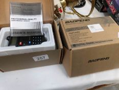 2 boxed Baofeng walkie talkies