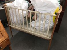 An old transfer printed cot