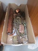 A mixed lot of small brass items etc