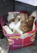 A box of soft toys