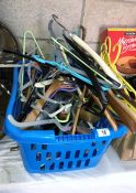 A large quantity of coat hangers