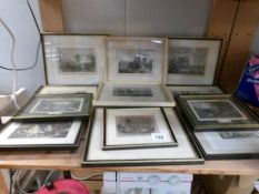 A large collection of framed and glazed engravings