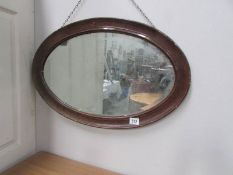 An oval mirror