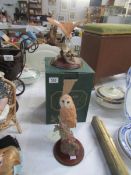 2 Worcester ornamental studio owl figures