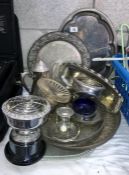 A mixed lot of silver plate