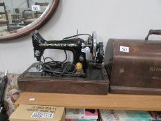 A Singer sewing machine,