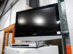 A Samsung flat screen TV & a Toshiba Dvd player