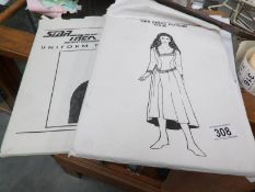 A Star Trek Uniform pattern and a Star Trek dress pattern