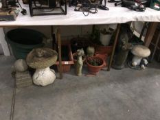 A large quantity of garden ornaments