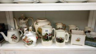 A mixed lot of Staffordshire pottery including jugs,