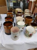 A quantity of hunting scene tankards