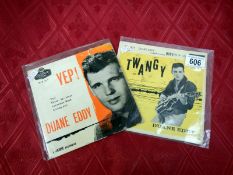 2 Duane Eddy EPs Twangy (mono) and Yep! (writing on back cover)