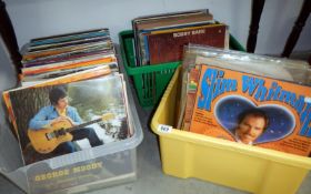 3 boxes of Country records including Johnny Cash & Dolly Parton etc.