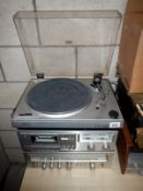 A Sanyo stacking stereo system, system20 turntable, cassette & radio etc.