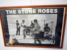 A framed & glazed Stone Roses poster & ticket