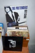 A box of LP's including Sly Stone, Jr Walker & Marvin Gaye etc.