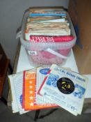 A box of 45 rpm's including Ronette, Phil Spector Group & Supremes etc.