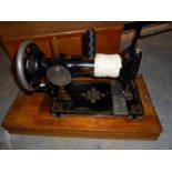 A vintage sewing machine