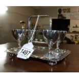 A Walker and Hall silver plated egg cup stand