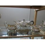 A superb quality silver plate 3 piece tea set marked F. Bros., Ltd.