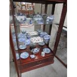 A good lot of mixed blue and white china and a Mason's plate