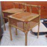 2 bamboo and cane tables