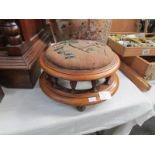 A Victorian mahogany foot stool with beaded top