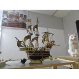 A model of a galleon as a table lamp