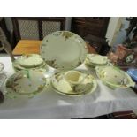 24 pieces of Royal Doulton art deco dinnerware in Peaches pattern