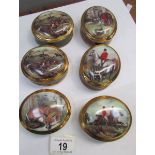 6 hunting scene trinket pots